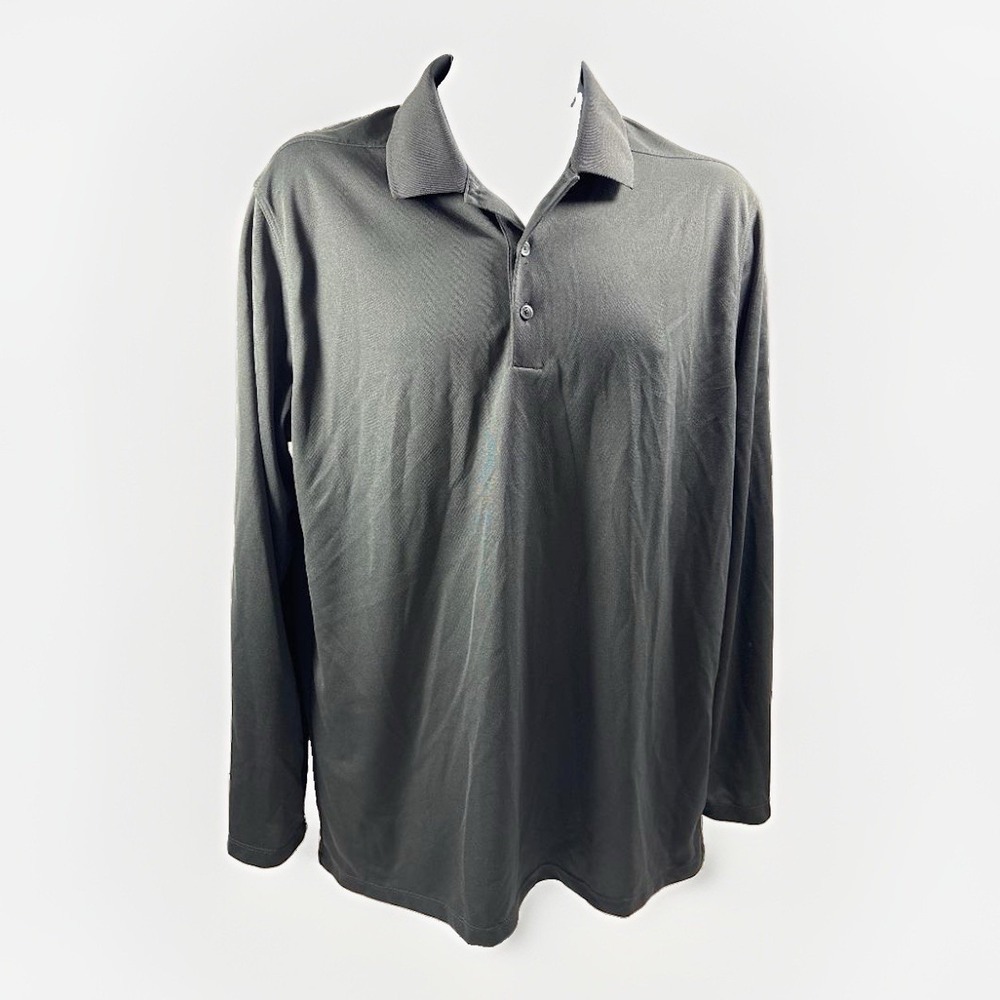 Nike Dri-FIT Micro Pique 2.0 Long Sleeve Polo Shirt Men's Large Anthracite Gray